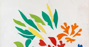 HENRI MATISSE, LES ACANTHES, 1953  Fusain, papiers découpés peints à la gouache sur papier sur toile, 311.7 x 351.8 cm Fondation Beyeler, Riehen/Bâle, Collection Beyeler © Succession H. Matisse / 2024, ProLitteris, Zurich Photo: Robert Bayer